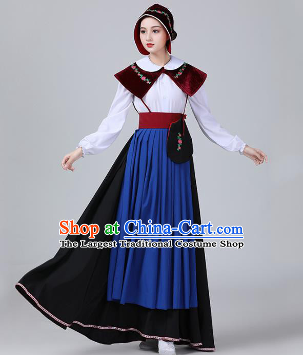 European Retro Country Woman Clothing Netherlands Stage Performance Dance Dress