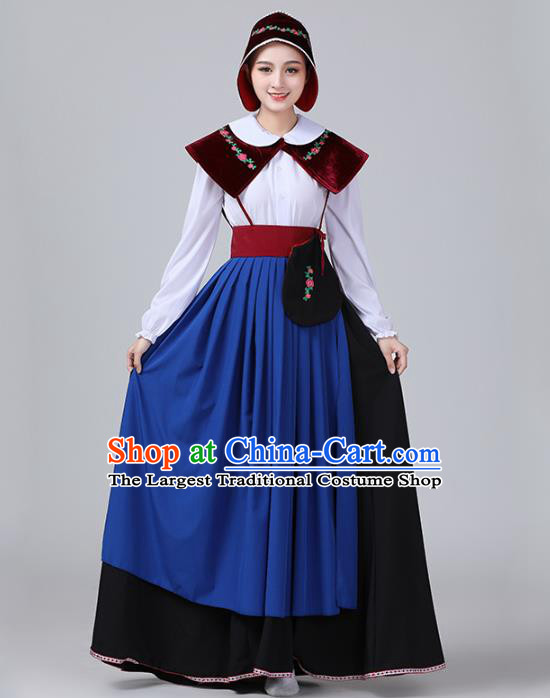 European Retro Country Woman Clothing Netherlands Stage Performance Dance Dress