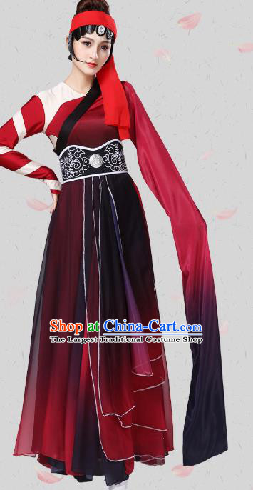 China Traditional Dance Group Dance Water Sleeve Costume Classical Dance Stage Show Dress