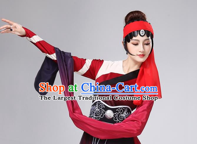 China Traditional Dance Group Dance Water Sleeve Costume Classical Dance Stage Show Dress