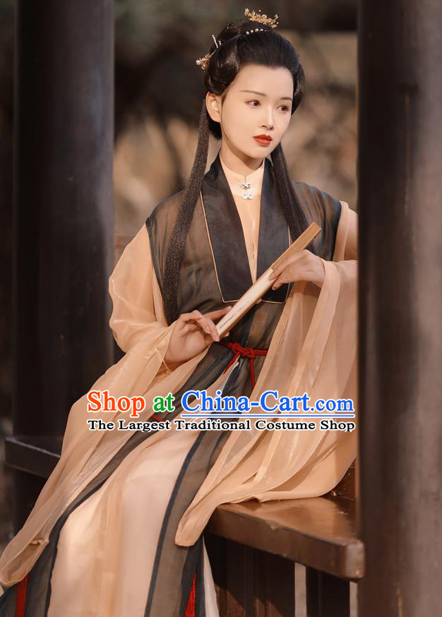 China Traditional Hanfu Dress Ming Dynasty Patrician Beauty Historical Costume Ancient Taoist Nun Clothing