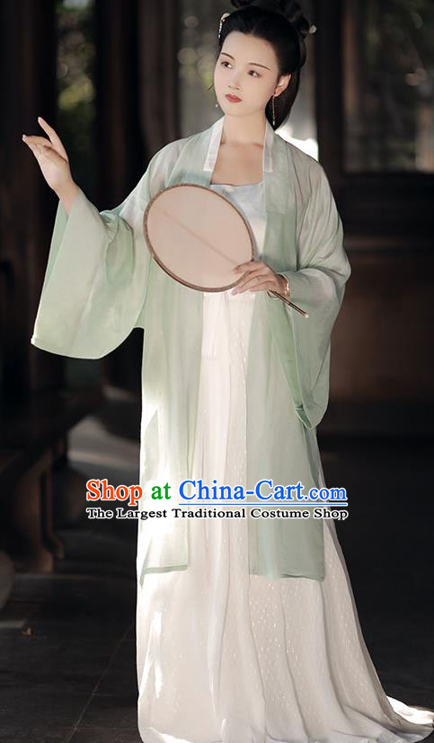 China Traditional Song Dynasty Beauty Historical Costumes Ancient Young Woman Hanfu Clothing