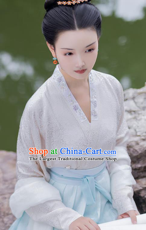 China Song Dynasty Court Beauty Historical Costumes Ancient Imperial Consort Hanfu Traditional Clothing