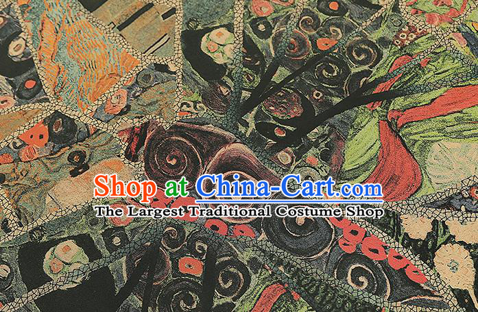 Chinese Classical Butterfly Pattern Gambiered Guangdong Gauze Drapery Brocade Cloth Traditional Cheongsam Silk Fabric