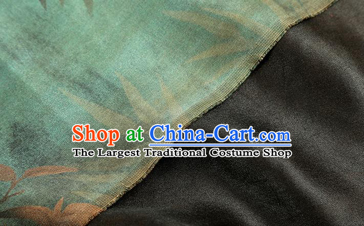 Chinese Cheongsam Silk Drapery Classical Bamboo Pattern Brocade Fabric Traditional Green Gambiered Guangdong Gauze