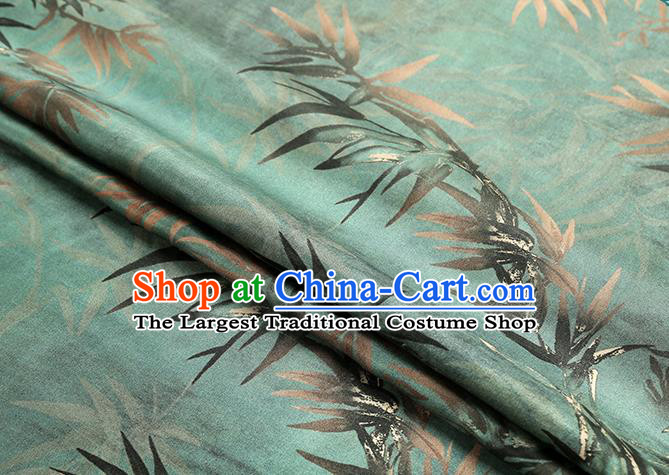Chinese Cheongsam Silk Drapery Classical Bamboo Pattern Brocade Fabric Traditional Green Gambiered Guangdong Gauze