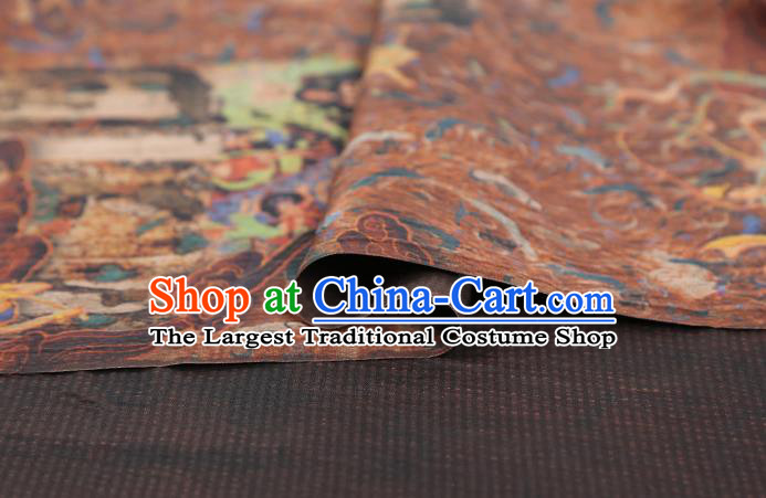 Chinese Traditional Silk Drapery Cheongsam Purple Gambiered Guangdong Gauze Cloth Classical Flying Fairy Pattern Brocade Fabric