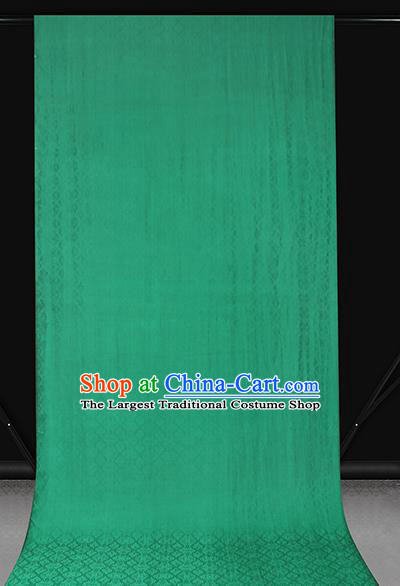 Chinese Jacquard Green Brocade Fabric Traditional Cheongsam Gambiered Guangdong Gauze Classical Silk Drapery