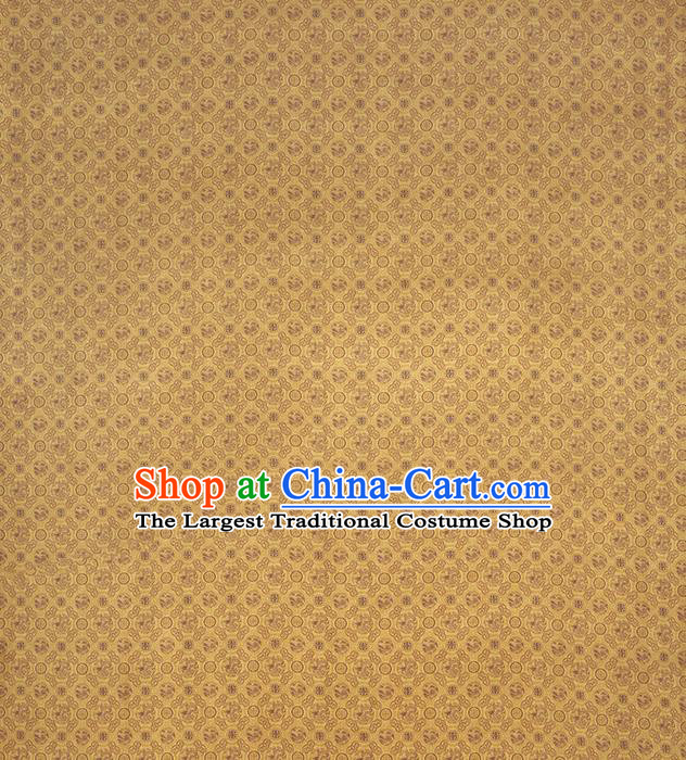 Chinese Cheongsam Gambiered Guangdong Gauze Classical Pattern Silk Fabric Traditional Golden Brocade Drapery