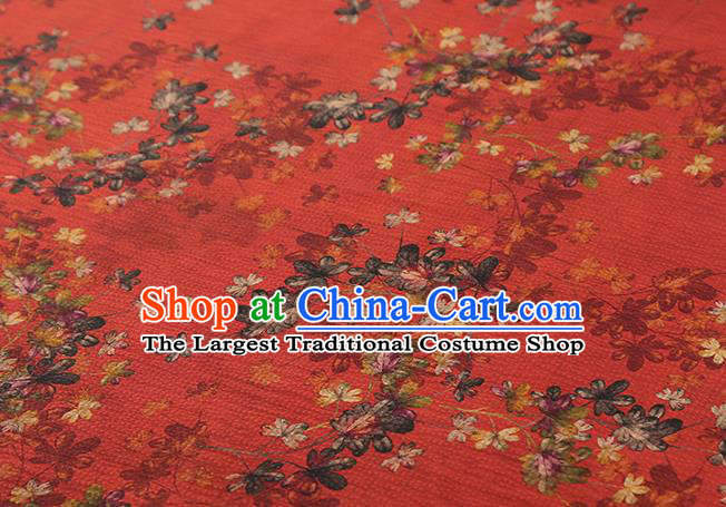 Chinese Classical Flowers Pattern Silk Fabric Traditional Brocade Drapery Cheongsam Red Gambiered Guangdong Gauze