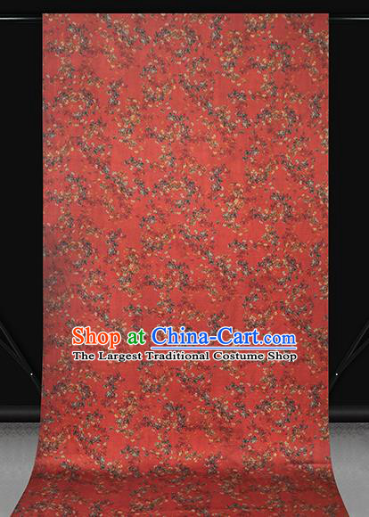 Chinese Classical Flowers Pattern Silk Fabric Traditional Brocade Drapery Cheongsam Red Gambiered Guangdong Gauze