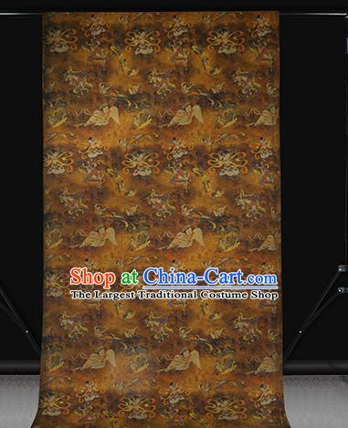 Chinese Traditional Brocade Fabric Classical Goddess Pattern Gambiered Guangdong Gauze Cheongsam Ginger Silk Drapery
