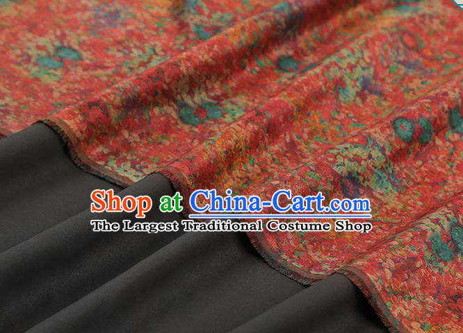 Chinese Wedding Red Satin Fabric Traditional Qipao Dress Brocade Classical Pattern Silk Drapery