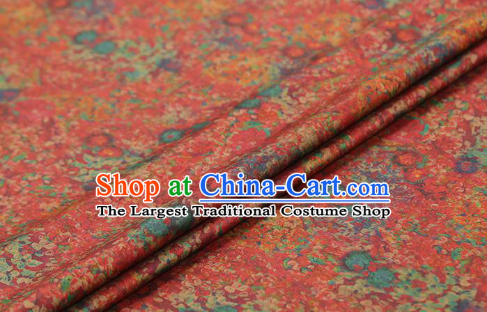 Chinese Wedding Red Satin Fabric Traditional Qipao Dress Brocade Classical Pattern Silk Drapery