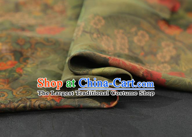Chinese Qipao Dress Green Gambiered Guangdong Gauze Traditional Brocade Fabric Classical Jacquard Silk Drapery
