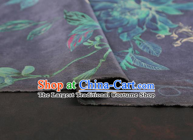 Chinese Qipao Dress Satin Classical Epiphyllum Pattern Purple Silk Drapery Traditional Brocade Fabric