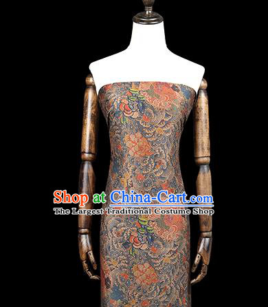 Chinese Traditional Classical Wave Fish Pattern Silk Drapery Qipao Dress Gambiered Guangdong Gauze Fabric