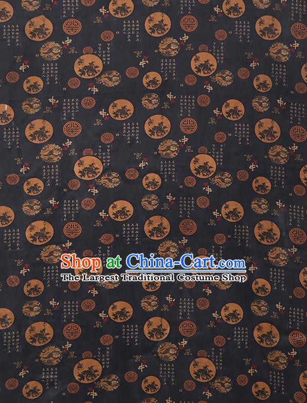 Chinese Traditional Tang Suit Silk Fabric Classical Gambiered Guangdong Gauze Material