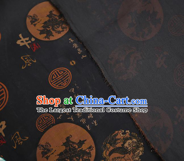 Chinese Traditional Tang Suit Silk Fabric Classical Gambiered Guangdong Gauze Material
