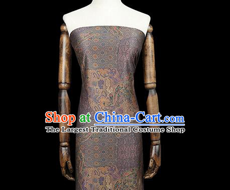 Chinese Classical Pattern Gambiered Guangdong Gauze Drapery Traditional Tang Suit Light Purple Silk Fabric
