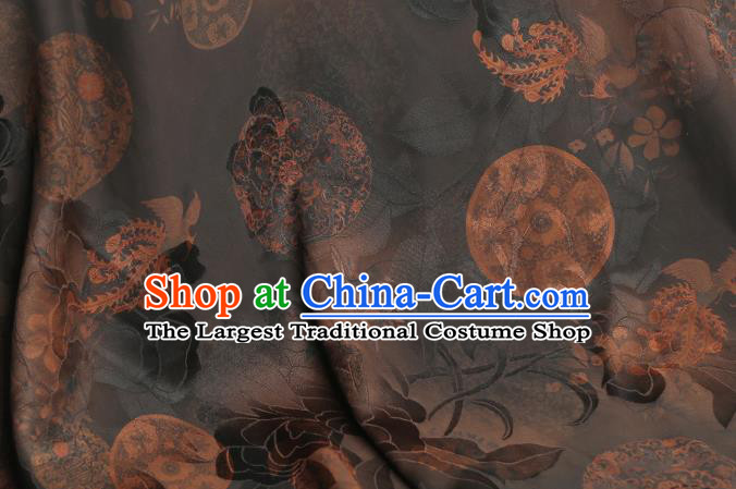 Chinese Classical Butterfly Pattern Gambiered Guangdong Gauze Drapery Traditional Qipao Dress Brown Silk Fabric