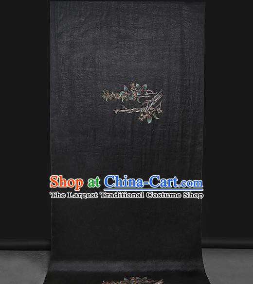 China Classical Gambiered Guangdong Gauze Cheongsam Drapery Traditional Black Silk Fabric
