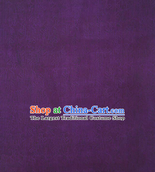 Chinese Classical Jacquard Gambiered Guangdong Gauze Traditional Qipao Dress Purple Silk Fabric
