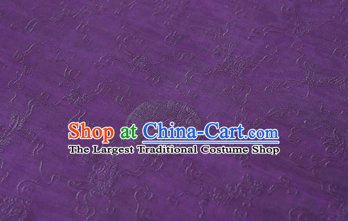 Chinese Traditional Qipao Dress Purple Silk Fabric Classical Jacquard Gambiered Guangdong Gauze