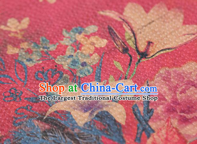 Chinese Classical Red Gambiered Guangdong Gauze Traditional Qipao Dress Silk Fabric