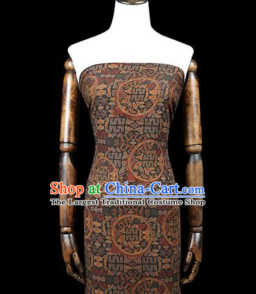 Chinese Traditional Qipao Dress Silk Fabric Classical Deep Grey Gambiered Guangdong Gauze