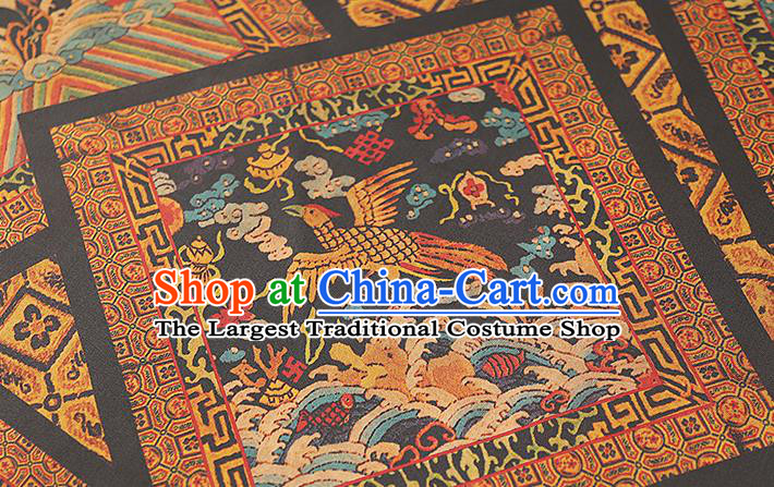 Chinese Traditional Qipao Dress Phoenix Pattern Gambiered Guangdong Gauze Classical Ginger Silk Fabric