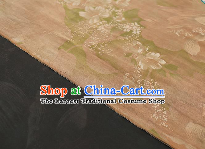Chinese Traditional Qipao Dress Material Gambiered Guangdong Gauze Classical Cheongsam Khaki Silk Fabric