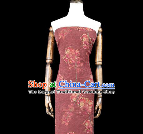 Chinese Traditional Qipao Dress Silk Fabric Classical Wine Red Gambiered Guangdong Gauze