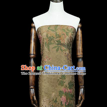 Chinese Classical Light Green Brocade Tapestry Gambiered Guangdong Gauze Traditional Qipao Dress Silk Fabric