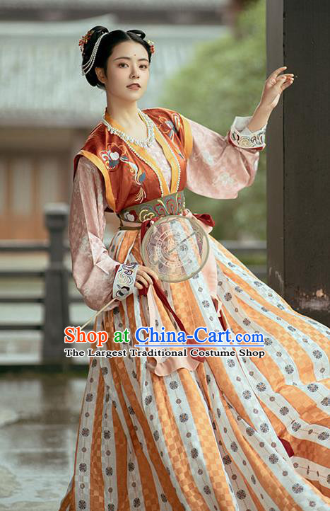 China Ancient Palace Princess Hanfu Dress Traditional Tang Dynasty Court Lady Historical Clothing Complete Set