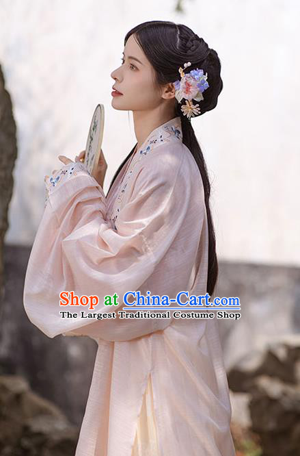 Traditional China Song Dynasty Historical Clothing Ancient Young Beauty Embroidered Hanfu Dress