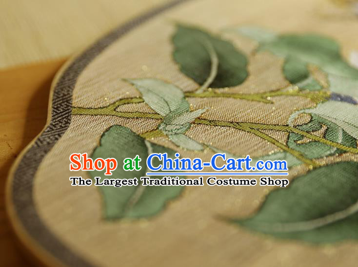 China Handmade Painting Camellia Silk Fan Ancient Princess Palace Fan Traditional Hanfu Silk Fans