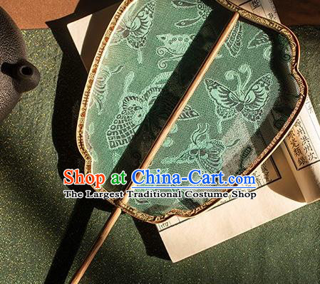 China Traditional Jacquard Butterfly Silk Palace Fan Handmade Song Dynasty Court Fan Hanfu Bamboo Fan