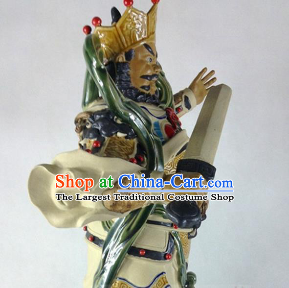 China Shi Wan Si Da Tian Wang Ceramic Statues Handmade Four Heavenly King Porcelain Figurine Set