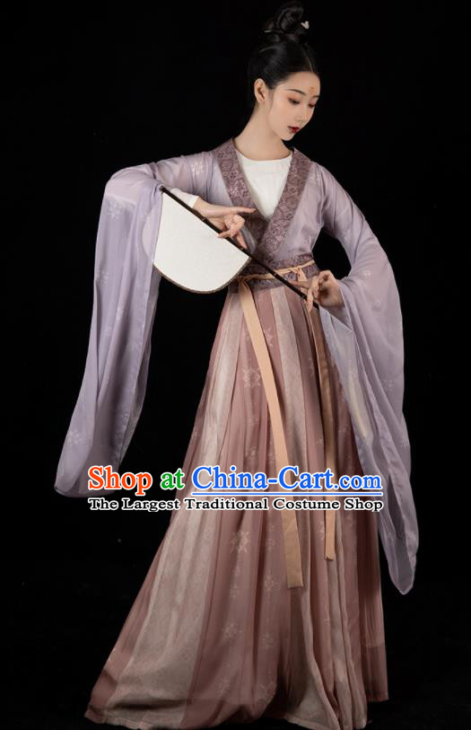 Chinese Ancient Hanfu Clothing Traditional Southern and Northern Dynasties Palace Lady Garment Costumes