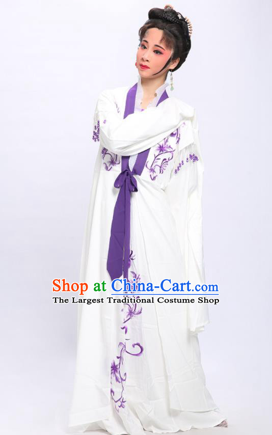 China Traditional Yue Opera Young Women Water Sleeve Dress Clothing Shaoxing Opera Actress Tang Wan Garment Costumes and Headwear