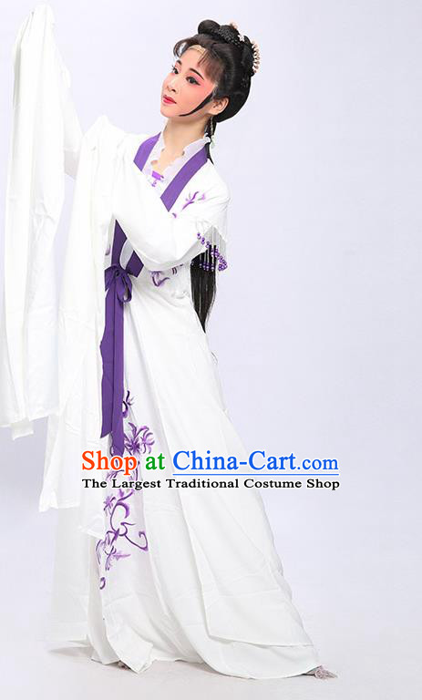 China Traditional Yue Opera Young Women Water Sleeve Dress Clothing Shaoxing Opera Actress Tang Wan Garment Costumes and Headwear