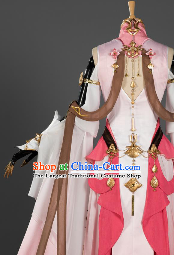 China Cosplay Fairy Pink Dress Ancient Princess Garment Costumes Game Jian Xia Qing Yuan Xiu Niang Clothing