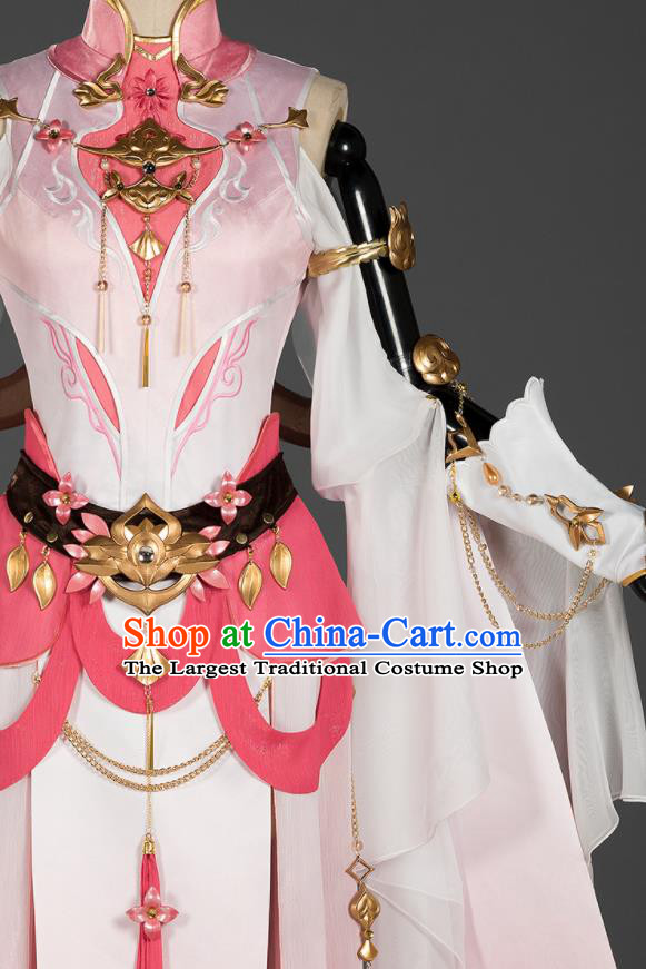 China Cosplay Fairy Pink Dress Ancient Princess Garment Costumes Game Jian Xia Qing Yuan Xiu Niang Clothing