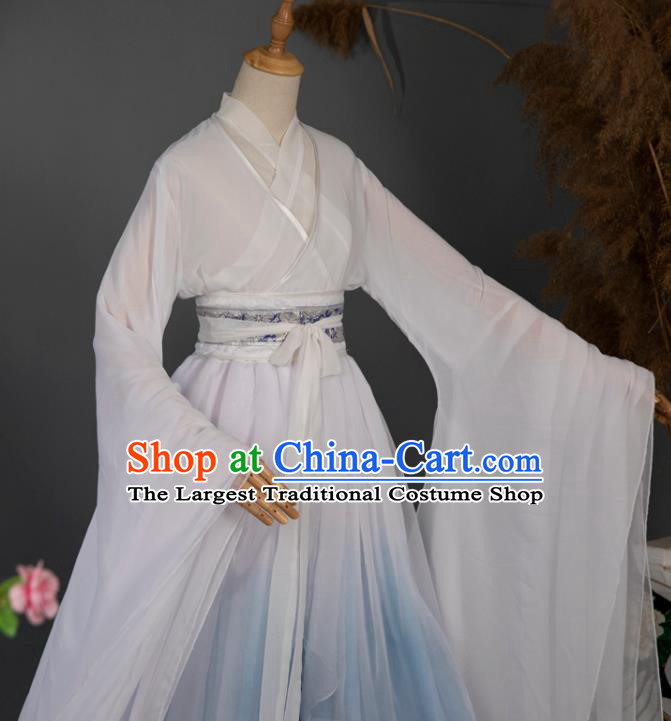 China Cosplay Goddess Chiffon Hanfu Dress Ancient Princess Garment Costumes Classical Dance Clothing