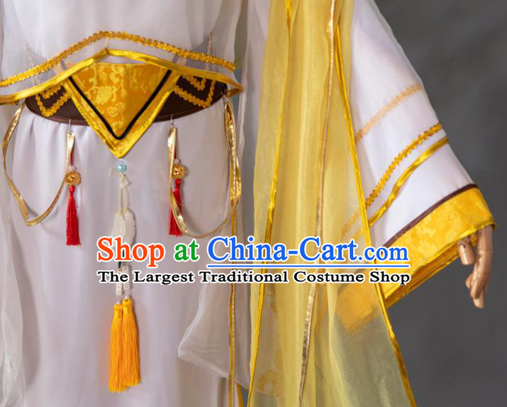 China Traditional Hanfu Clothing Cosplay Swordsman Red Apparels Ancient Young Hero Garment Costumes