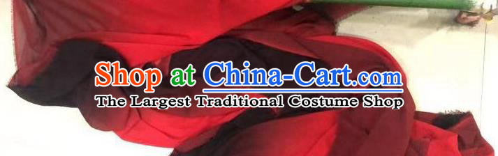 China Traditional Costumes Fabric Gradient Red and Black Chiffon Fabrics Dance Dress Cloth