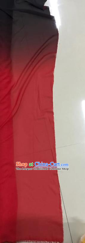 China Dance Dress Cloth Traditional Costumes Fabric Gradient Red and Black Chiffon Fabrics