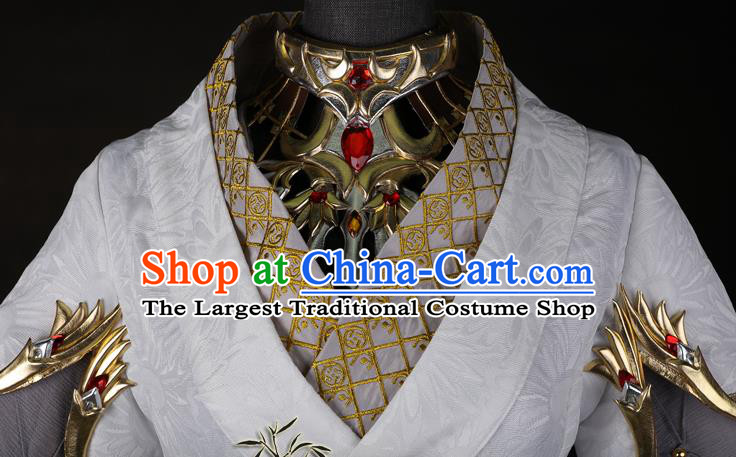 China Traditional Swords of Legends Princess Grey Dress Apparels Ancient Imperial Concubine Clothing Cosplay Swordswoman Garment Costumes