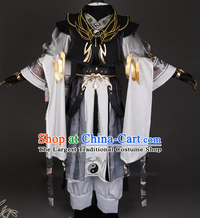 Chinese Ancient Swordsman Attires Cosplay Taoist Priest Garment Costumes Game Jian Xia Qing Yuan Young Hero Clothing